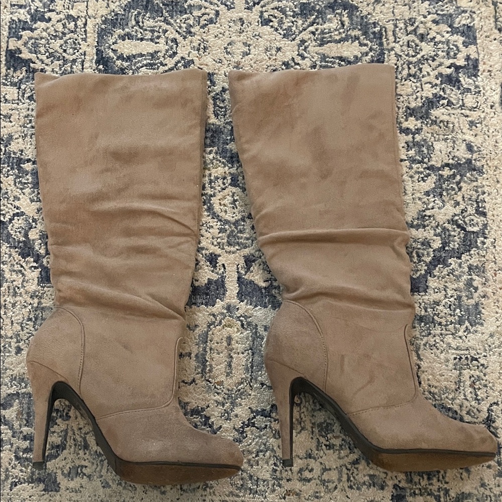 Taupe tall boots